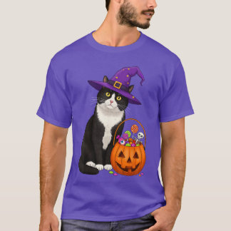 Camiseta Tuedo Witch Cat Halloween Candy Basket for Men Wom