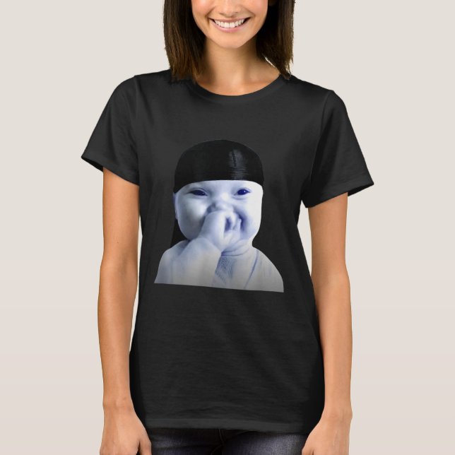 Camiseta Tuff Ai Niche Baby Holding Laugh Meme In Durag  (Anverso)