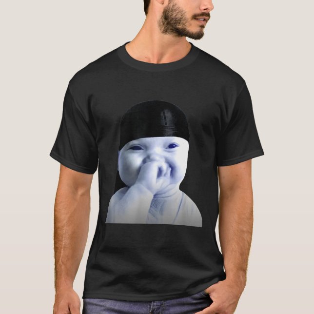 Camiseta Tuff Ai Niche Baby Holding Laugh Meme In Durag  (Anverso)