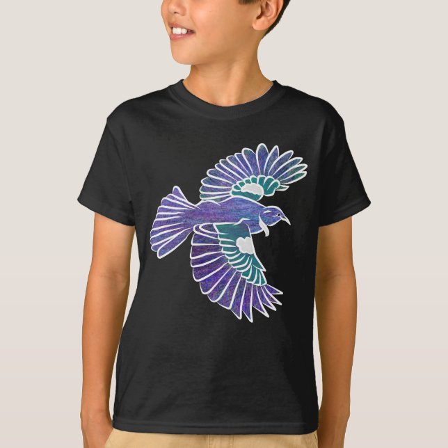 Camiseta Tui Bird Nueva Zelanda Volando (Anverso)