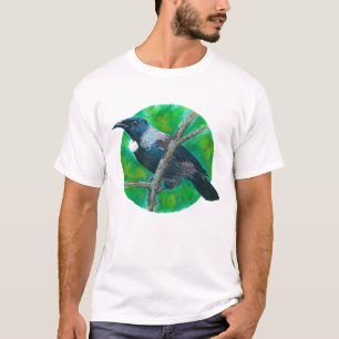 Camiseta Tui de Nueva Zelanda - Pintura en acrílico