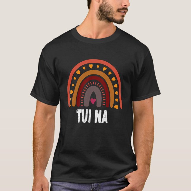 Camiseta Tui Na Saluda el arcoiris colorido para terapeutas (Anverso)