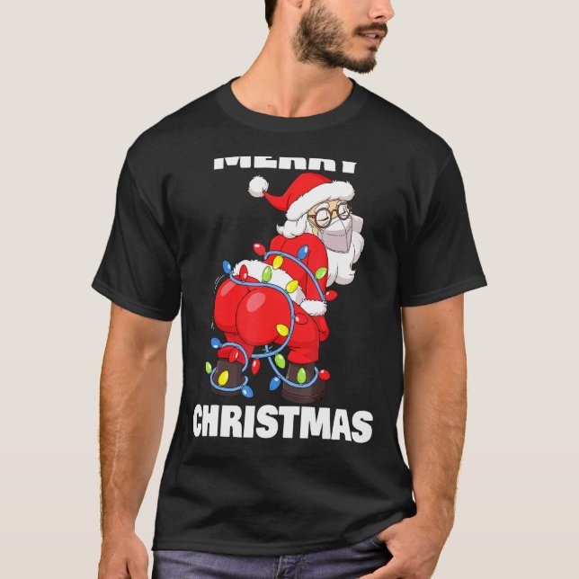 Camiseta Tuiteando a Santa Claus en el árbol de navidad de  (Anverso)