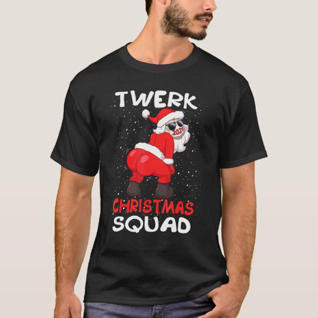 Camiseta Tuiteando a Santa Claus en Navidades de Twerk de M (Anverso)