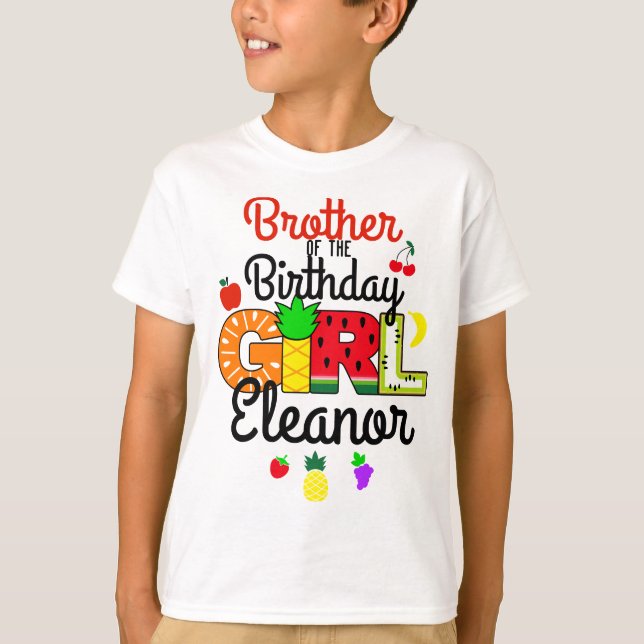 Camiseta Tuitti Fruity Brother of the Birthday Chica (Anverso)