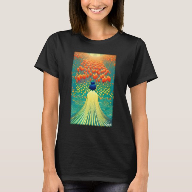 Camiseta Tulip Lily Flower Spring Meadow Green Natural Gard (Anverso)