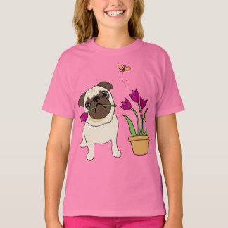 Camiseta Tulip Pug y tees de mariposa para niños y adultos