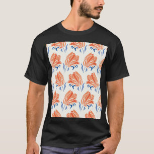 Camiseta Tulipán barroco: Linocut de venado botánico