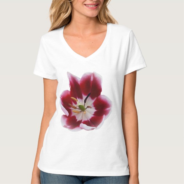 Camiseta Tulipán rojo profundo (Anverso)
