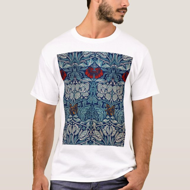 Camiseta Tulipán y Rosa, William Morris (Anverso)