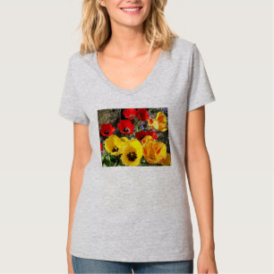 Camiseta Tulipanes amarillos y rojos