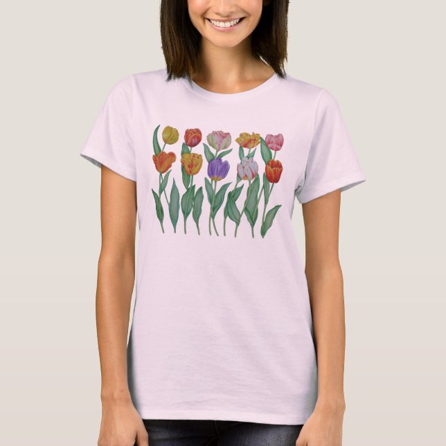 Camiseta Tulipanes de la primavera (Anverso)