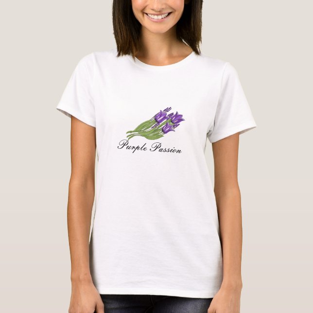 Camiseta Tulipanes de pasión púrpura (Anverso)