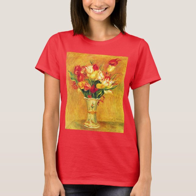 Camiseta Tulipanes de Pierre Renoir, Arte Impresionista Vin (Anverso)