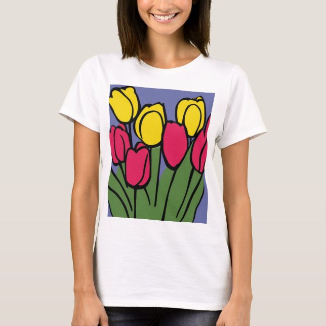 Camiseta Tulipanes de primavera (Anverso)