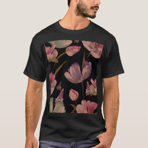 Camiseta Tulipanes florales, moscari: sin soldadura vintage