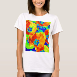 Camiseta tulipanes fluorescentes