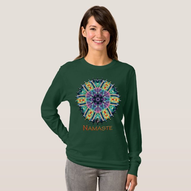 Camiseta Tulipanes Namaste Caleidoscopio (Anverso completo)