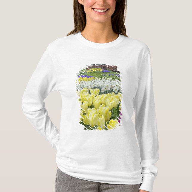 Camiseta Tulipanes, narcisos y flores de jacinto de uva, (Anverso)