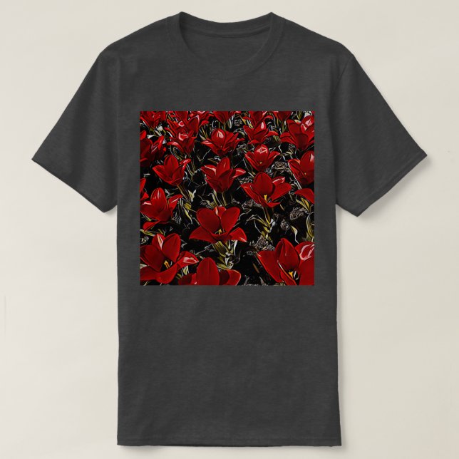 Camiseta Tulipanes rojos (Diseño del anverso)