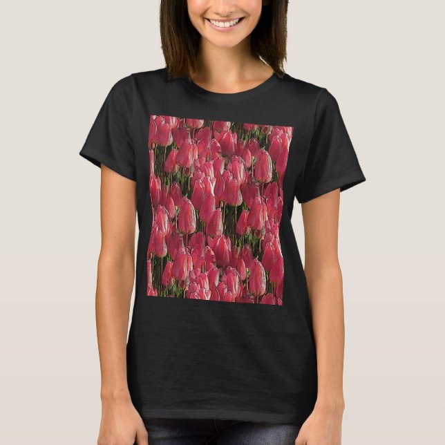 Camiseta Tulipanes rosados de bonito (Anverso)