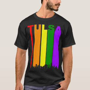 Camiseta Tulsa Oklahoma LGBTQ Orgullo Gay Línea Arcoiris