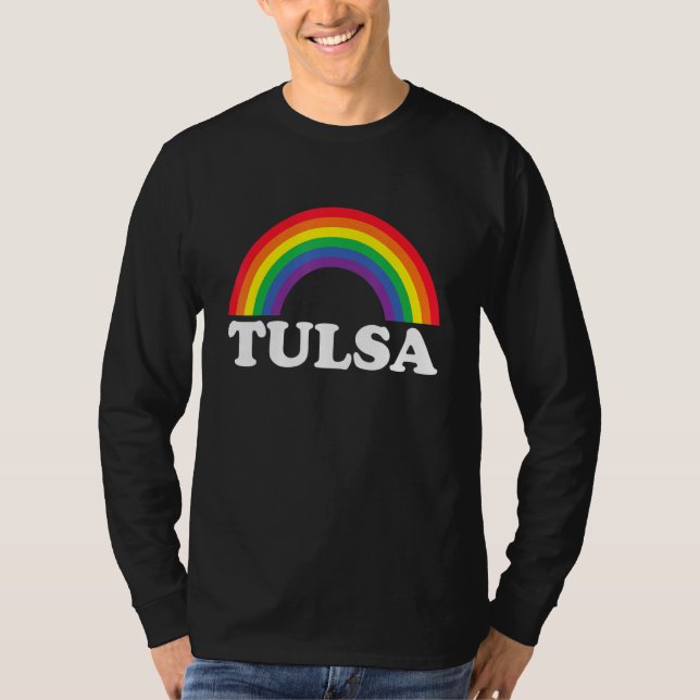 Camiseta Tulsa Rainbow LGBTQ Gay Pride Lesbians Queer (Anverso)