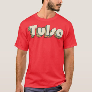 Camiseta Tulsa retro estilo tipografía arcoiris 70