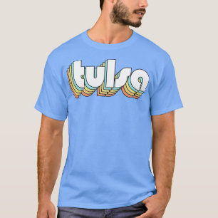 Camiseta Tulsa Retro Rainbow Typography Style