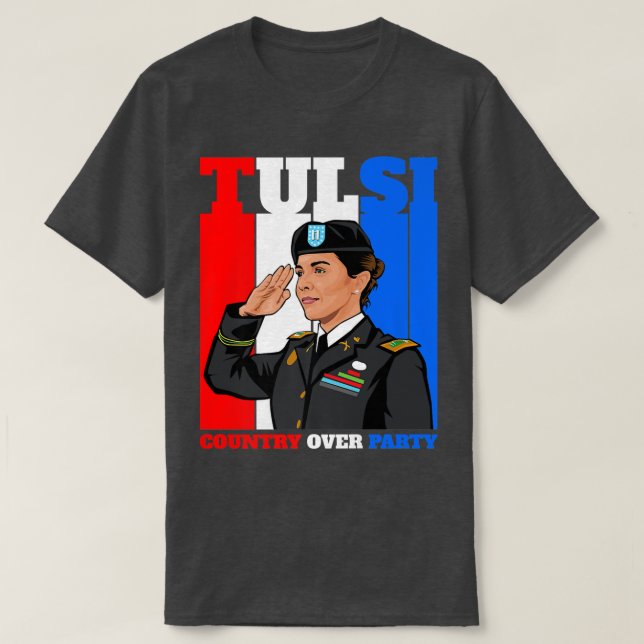 Camiseta Tulsi Gabbard Para Presidente 2024 Patriota Demócr (Diseño del anverso)