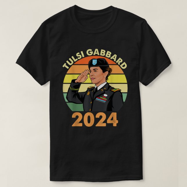Camiseta Tulsi Gabbard Para Presidente 2024 Patriota Demócr (Diseño del anverso)