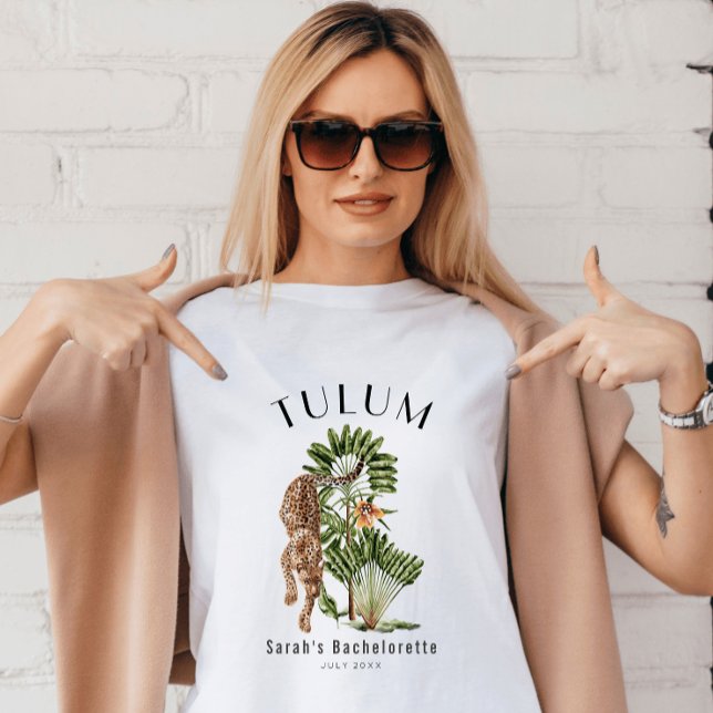 Camiseta Tulum Leopard Tropical Bachelorette Weekend (Subido por el creador)