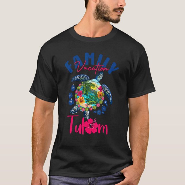 Camiseta Tulum Mexico Vacation Sea Blue Turtle Match (Anverso)