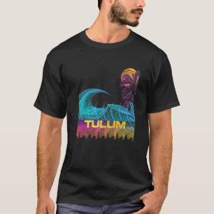 Camiseta Tulum Retro 80 Estilo Vaporwave Surf