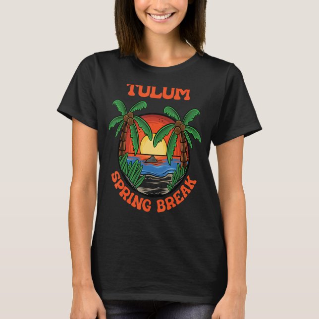 Camiseta Tulum Spring Break School Vacation Beach Trip Coll (Anverso)