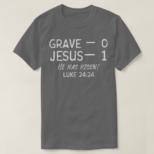 Camiseta Tumba 0 Jesús 1 Ha Crecido Jesús Saste Religioso (Diseño del anverso)
