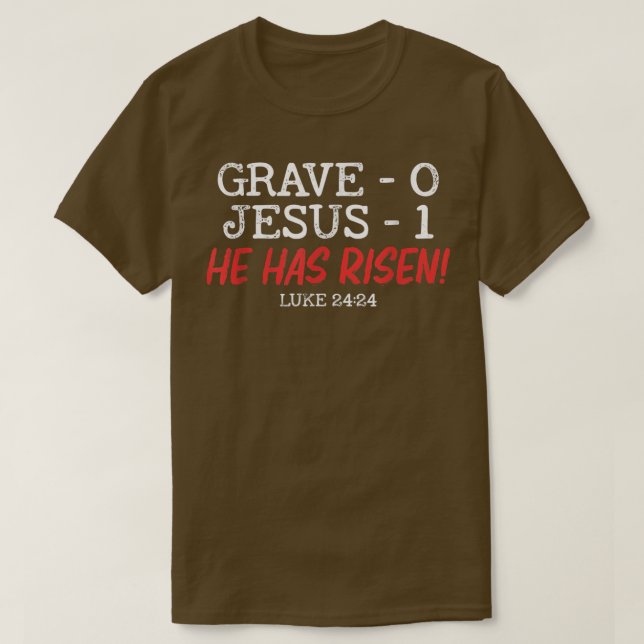 Camiseta Tumba 0 Jesús 1 Ha Crecido Jesús Saste Religioso (Diseño del anverso)