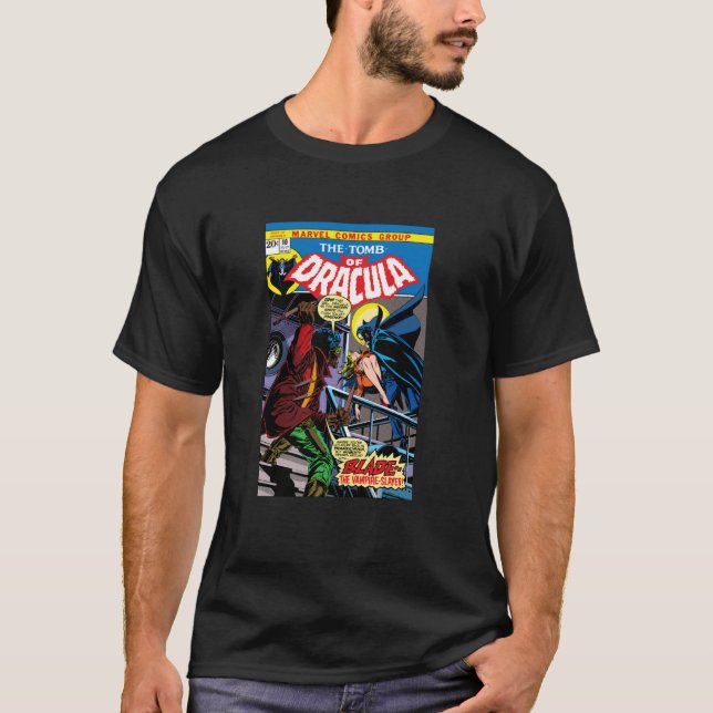 Camiseta Tumba de la hoja de Marvel de la tapa del cómic de (Anverso)