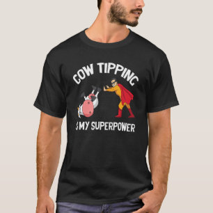 Camiseta Tumbando Vacas Humor Super Héroe Redneck Campo Gra