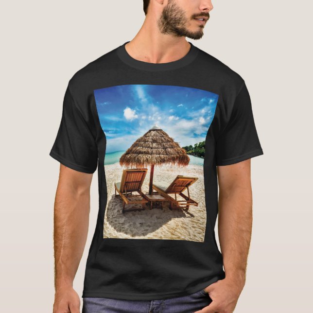 Camiseta Tumbonas en la playa (Anverso)