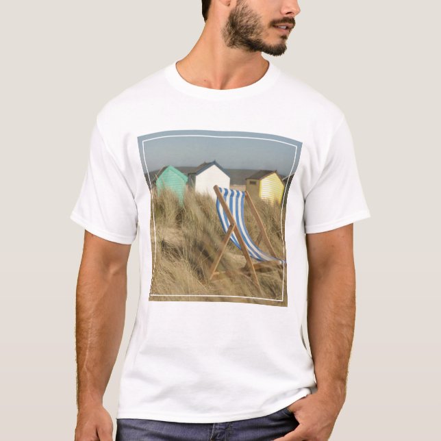 Camiseta Tumbonas Y Cabañas De Playa| Southwold, Suffolk (Anverso)