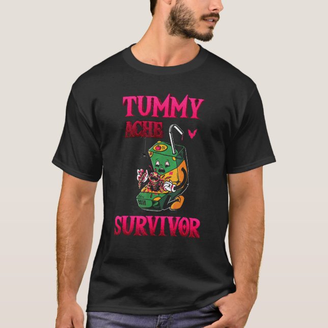 Camiseta Tummy Ache Sobreviviente dolor de estómago (Anverso)