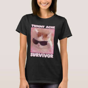 Camiseta Tummy Ache Survivor Cat Funny