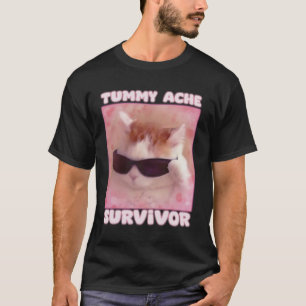 Camiseta Tummy Ache Survivor Cat Funny