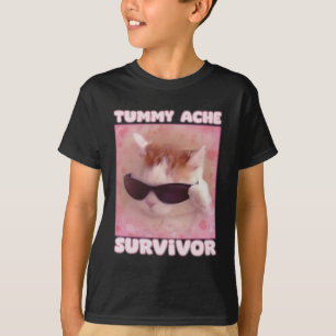 Camiseta Tummy Ache Survivor Cat Funny