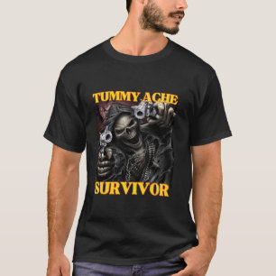 Camiseta Tummy Ache Survivor Funny Guay Edgy Hard Skeleton
