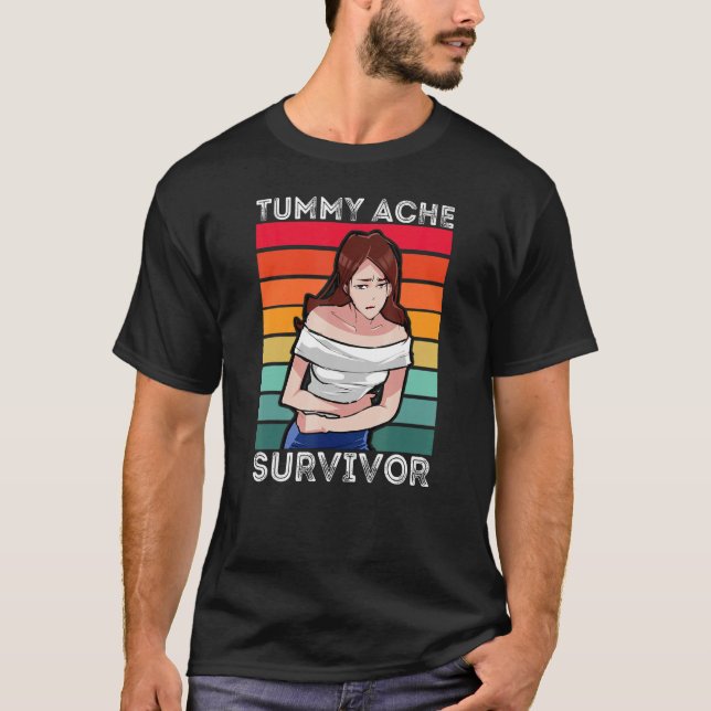 Camiseta Tummy Ache Survivor Retro Tummy Ache Chiste IBS Mu (Anverso)