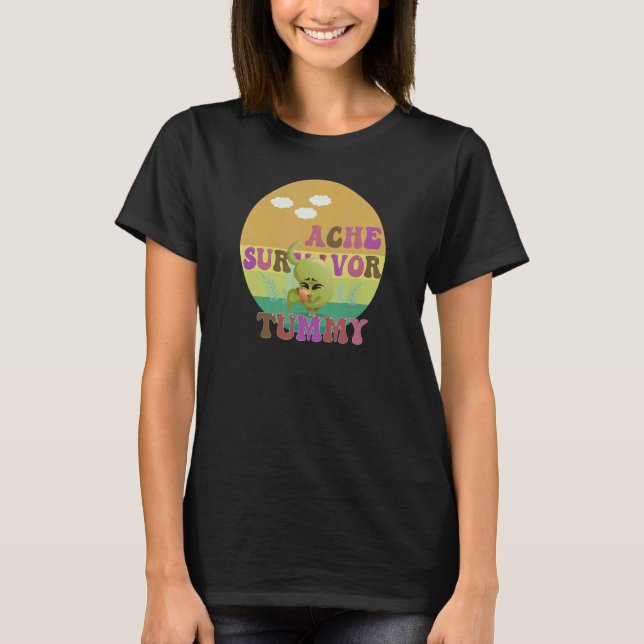Camiseta Tummy Ache Survivor Retro Vintage (Anverso)