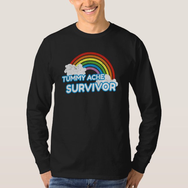 Camiseta Tummy Ache Survivor   Stomach Ache IBS Rainbow (Anverso)