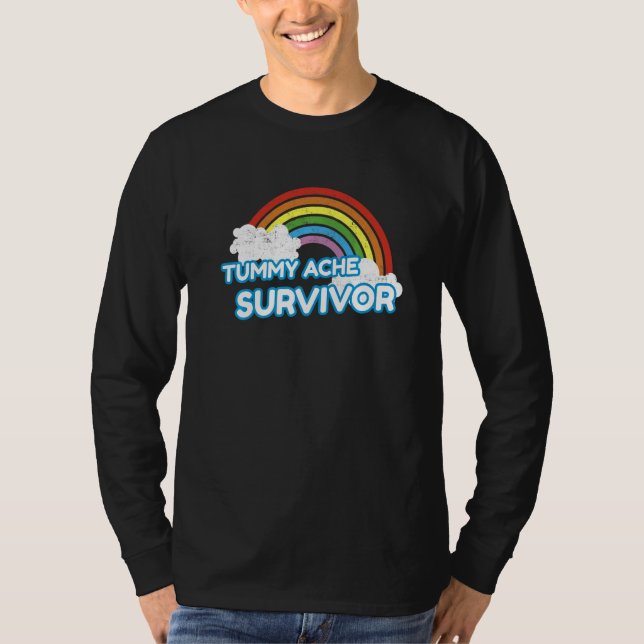 Camiseta Tummy Ache Survivor  Stomach Ache IBS Rainbow (Anverso)